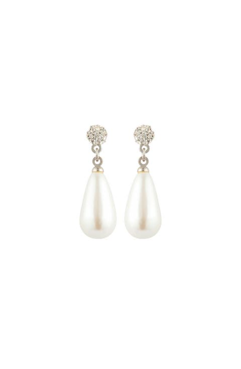 1990s Vintage Faux Pearl Drop Earrings