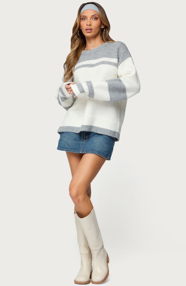 EDIKTED Nogah Oversize Stripe Sweater, Alternate, color,
