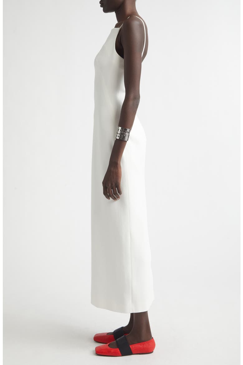 Sliced Crepe Cady Column Dress, Alternate, color, IVORY