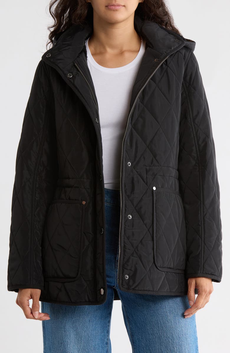 Lucky Brand Missy Diamond Quilt Puffer Jacket, Alternate, color, Black