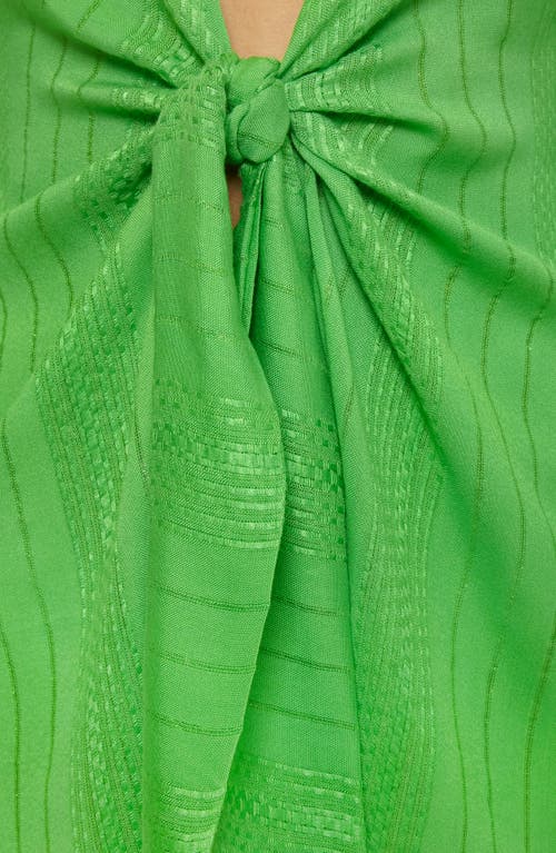 Becca Radiance V-neck Long Sleeve Cover-up Tunic In Green