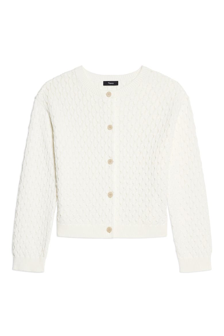 Textured Organic Cotton Cardigan, Alternate, color, IVORY