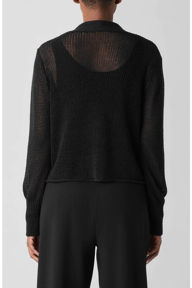 Organic Linen & Organic Cotton Cardigan, Alternate, color, BLACK