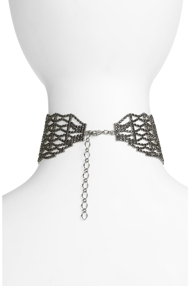 Crystal Lattice Choker, Alternate, color, JET / HEMATITE