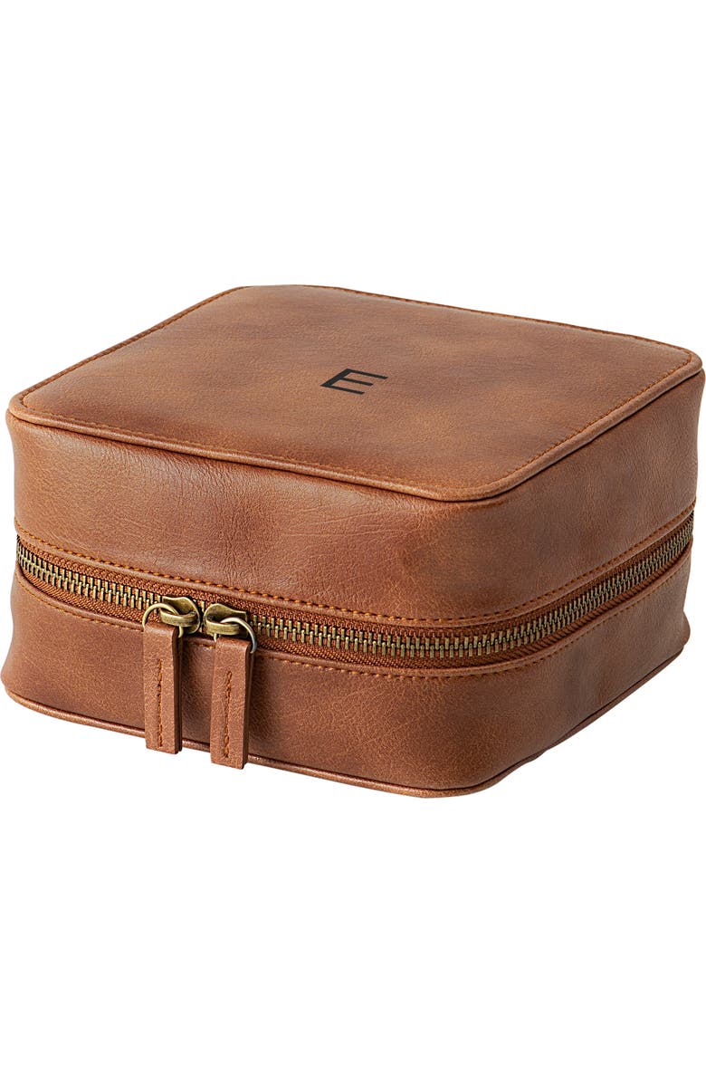 Cathy's Concepts Monogram Vegan Leather Tech Travel Case, Main, color,