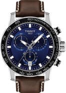 Tissot Supersport Chronograph Leather Strap Watch, 45.5mm