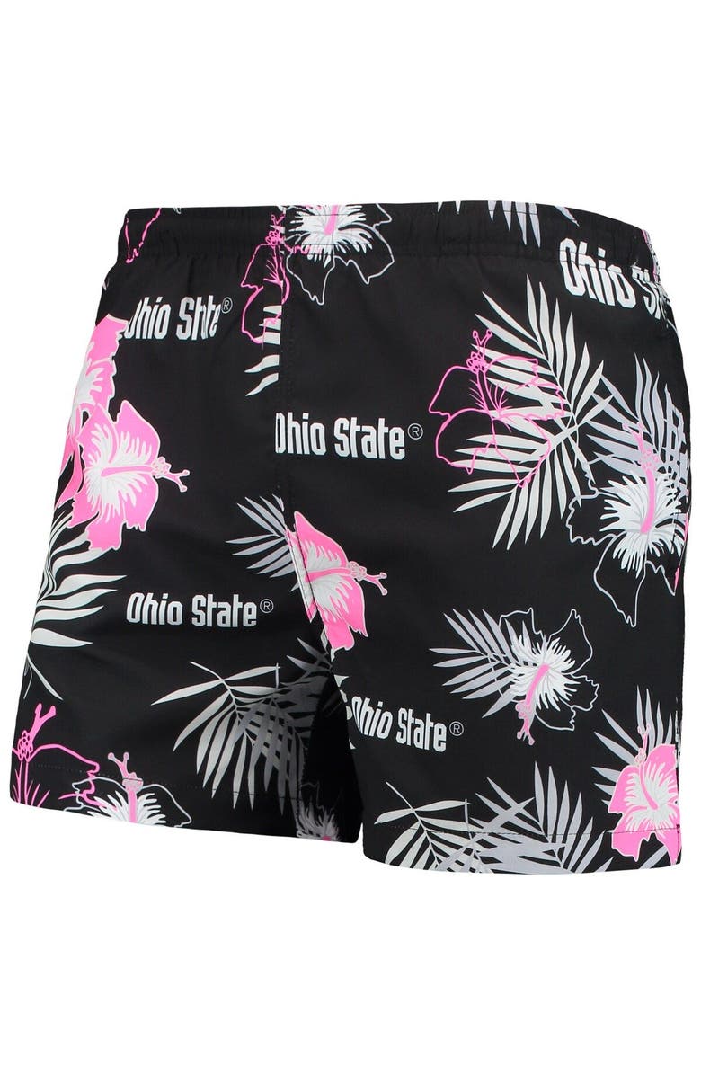 FOCO Men's FOCO Black Ohio State Buckeyes Neon Floral Swim Trunks, Alternate, color, 