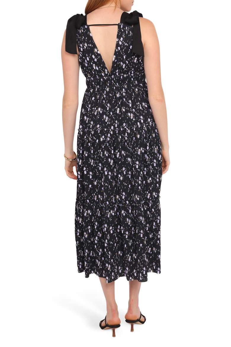 Adeline Floral Shirred Dress, Alternate, color, BLACK FLORAL