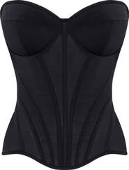 Milla Smart heart-shaped low-waist black fitted corset