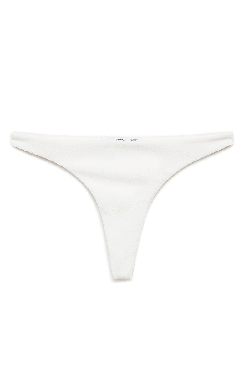 MANGO Brazilian Textured Bikini Bottoms, Main, color, White