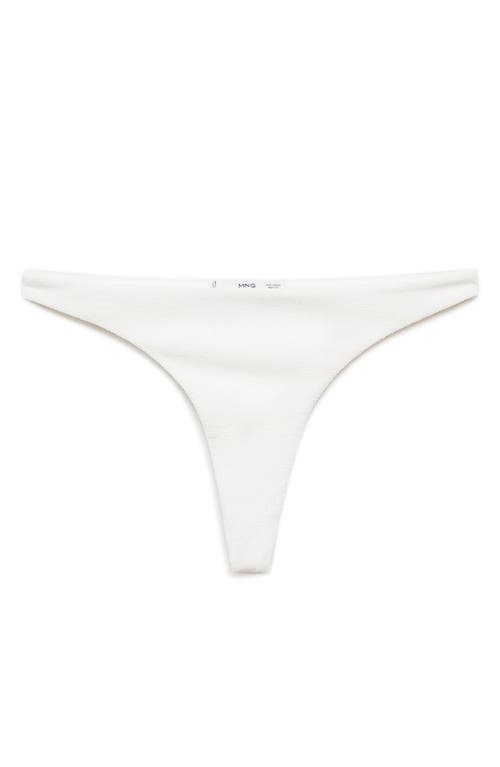 Mango Brazilian Textured Bikini Bottoms In White