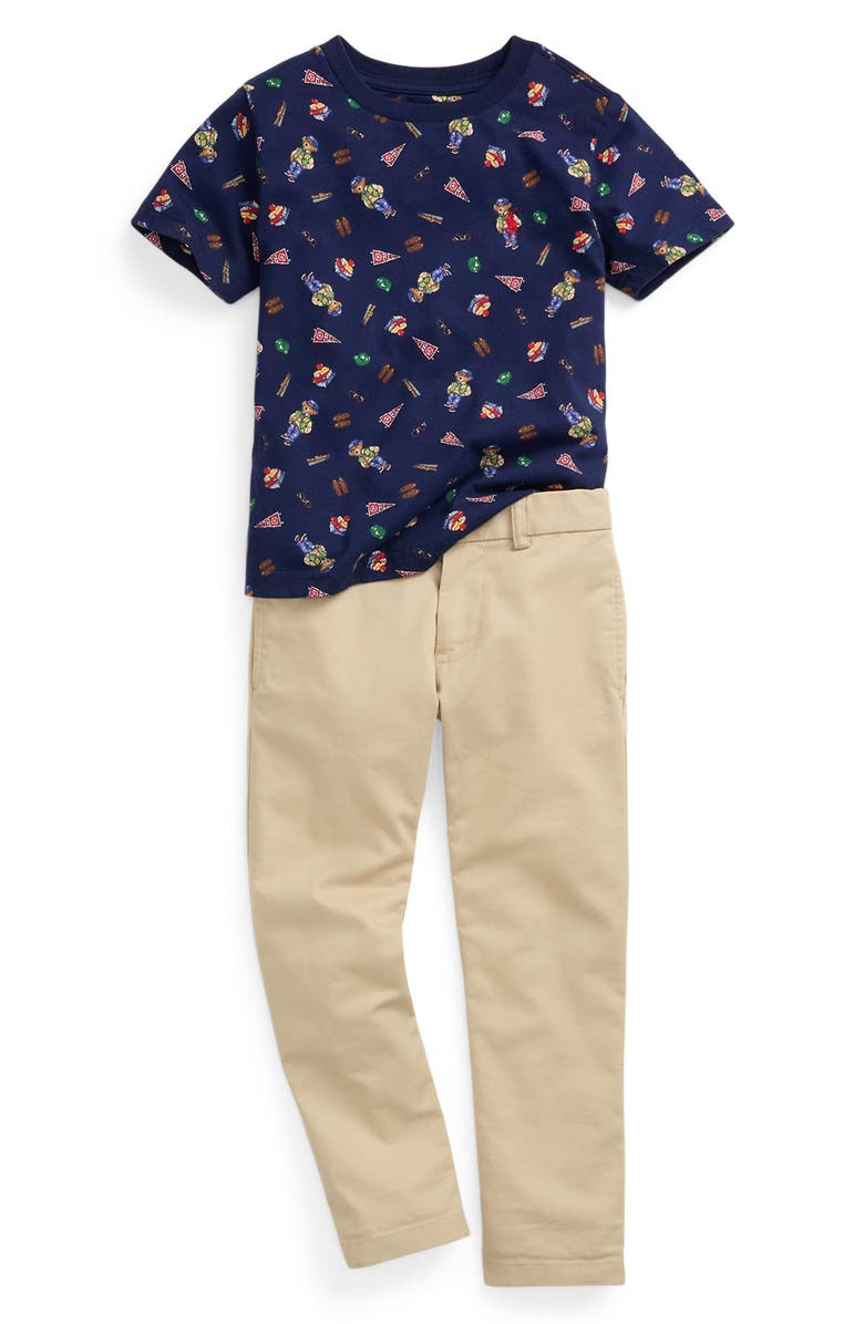 Polo Ralph Lauren Kids' Flat Front Stretch Cotton Chinos, Alternate, color, Classic Khaki