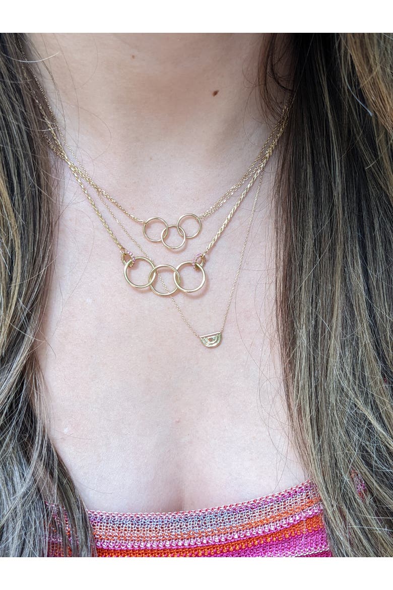 Edge Ferris Wheel Charm Necklace, Alternate, color, Gold