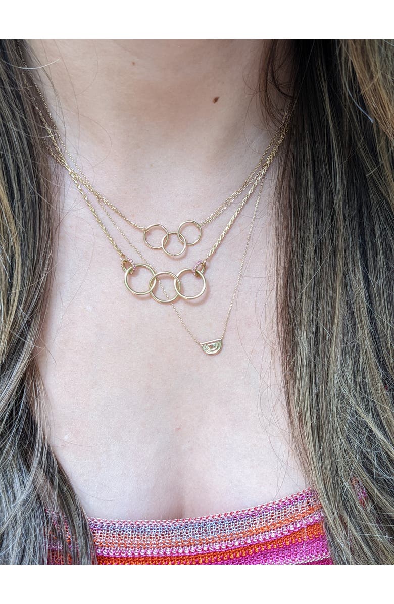 Campbell + Charlotte Edge Ferris Wheel Charm Necklace, Alternate, color, Gold