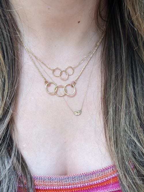 Campbell + Charlotte Edge Ferris Wheel Charm Necklace In Brown