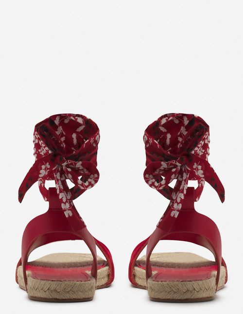 Lanvin Domra Flat Suede Sandals In Red