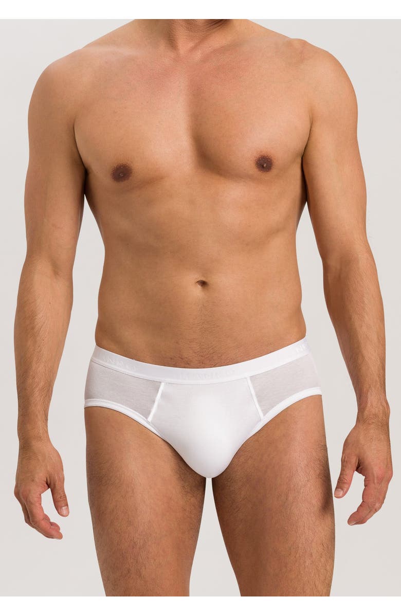 Hanro Cotton Pure Cotton High Leg Brief, Alternate, color, White