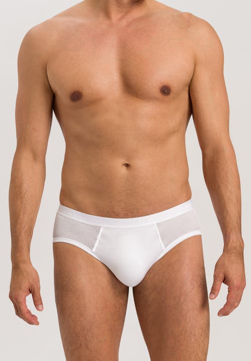 Hanro Cotton Pure Cotton High Leg Brief In White