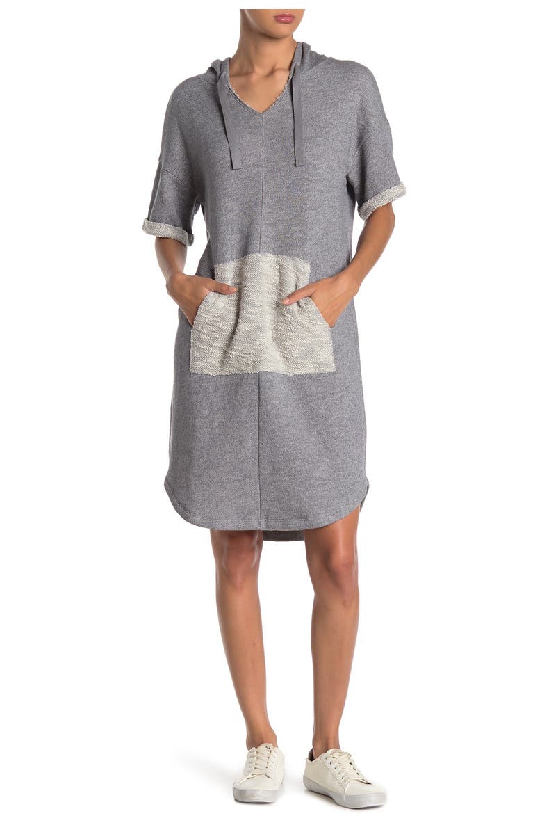 Susina<sup>®</sup> Hooded Kangaroo Pocket Terry Dress, Main, color, 