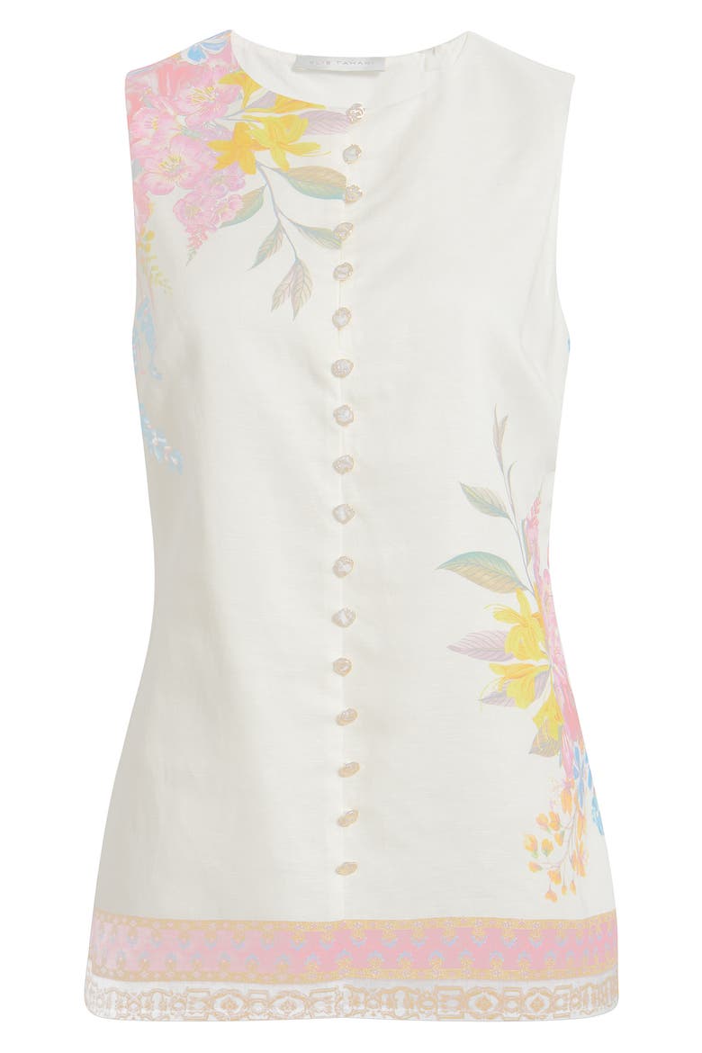 The Annalise Linen Blouse, Alternate, color, TIARA GARDEN PRINT