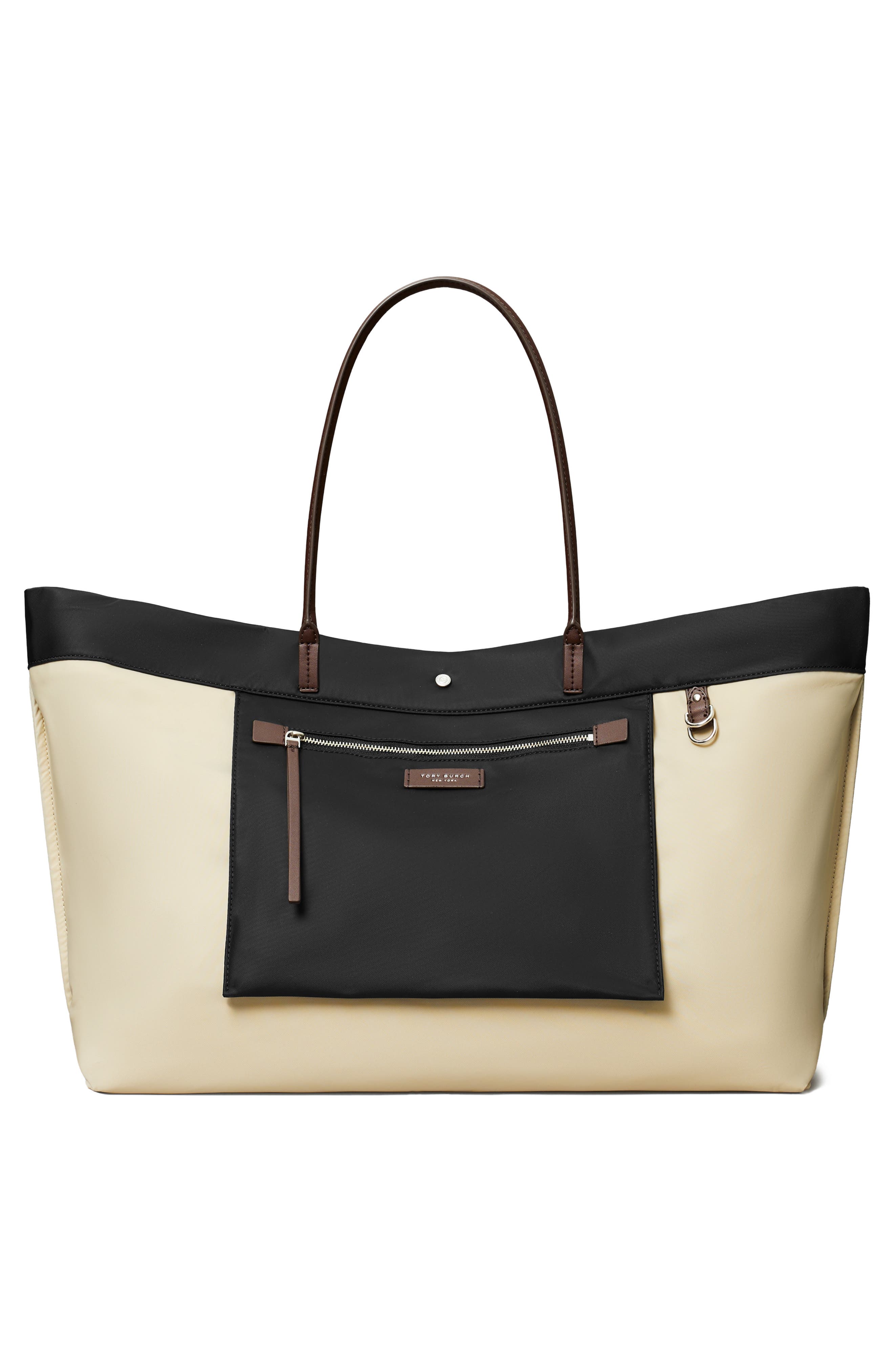 Tory Burch Ella Twist Tote, Alternate, color, Black