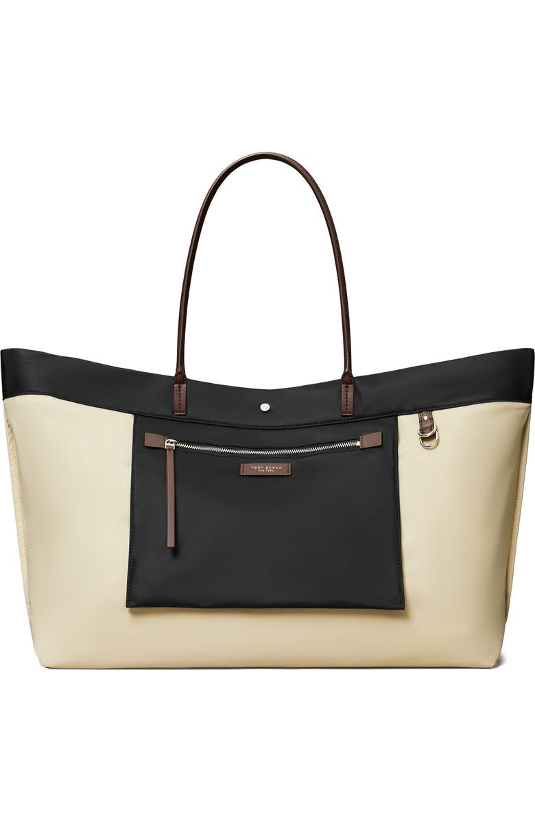 Tory Burch Ella Twist Tote, Alternate, color, Black