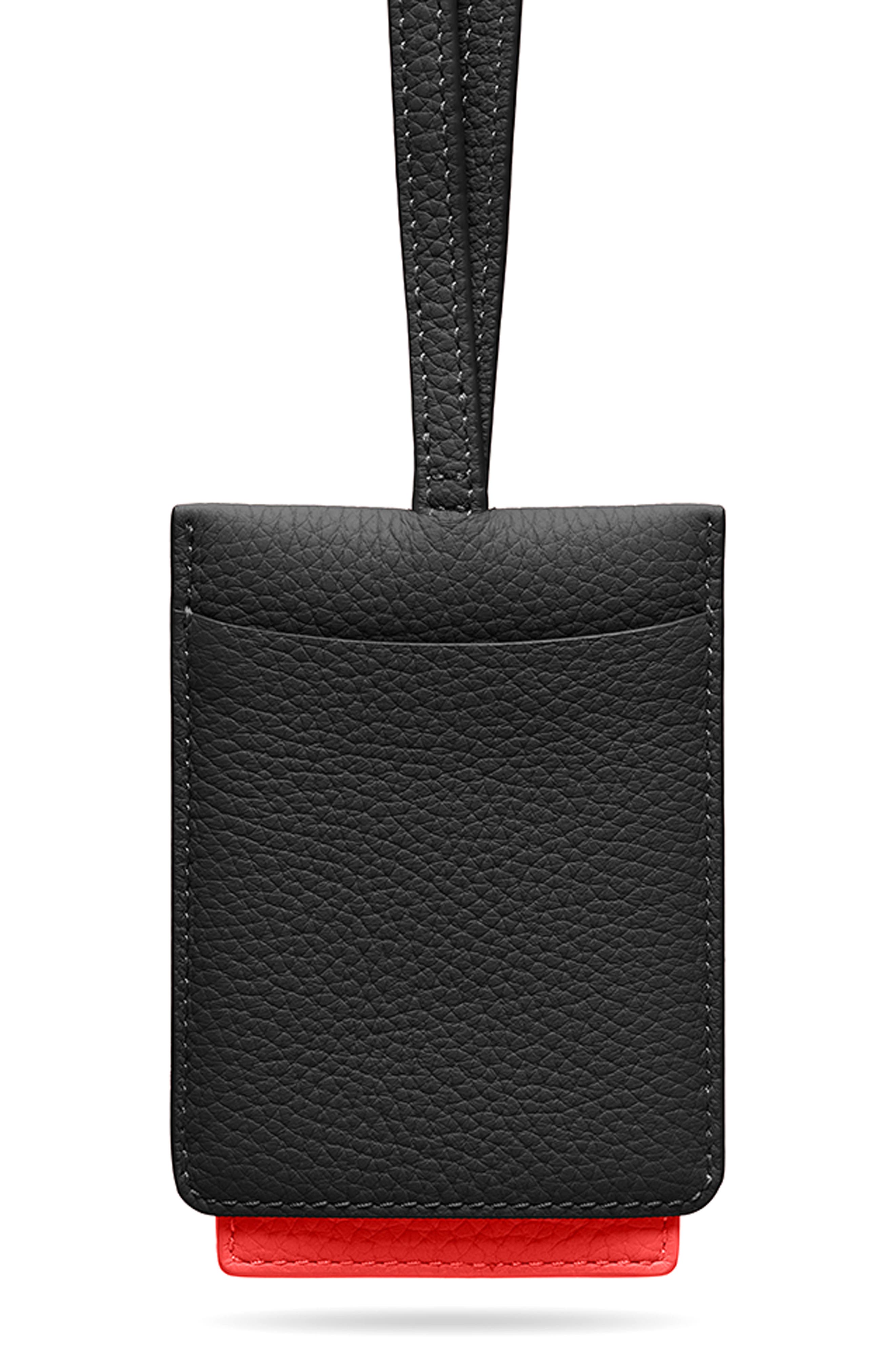 MAISON de SABRÉ Leather ID Lanyard, Alternate, color, Rouge Noir