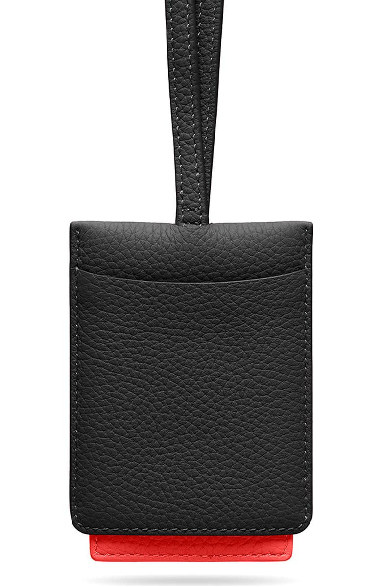 MAISON de SABRÉ Leather ID Lanyard, Alternate, color, Rouge Noir