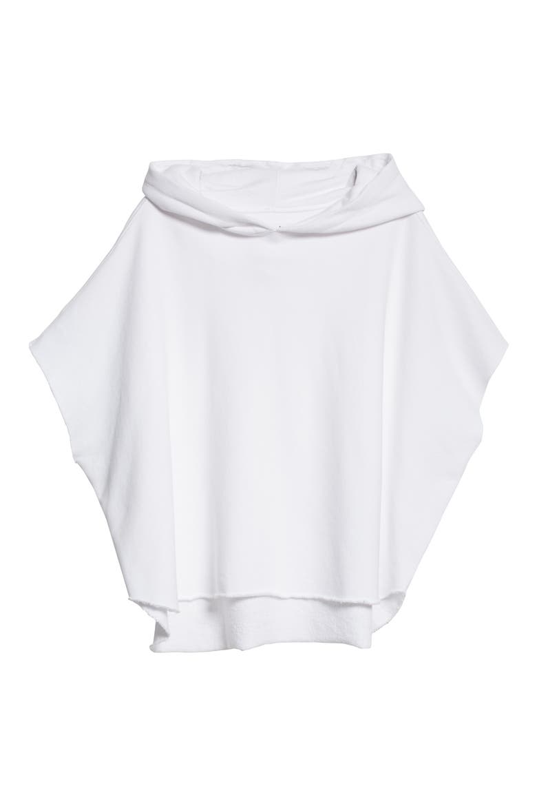 Hooded Capelet Sweatshirt, Alternate, color, WHITE