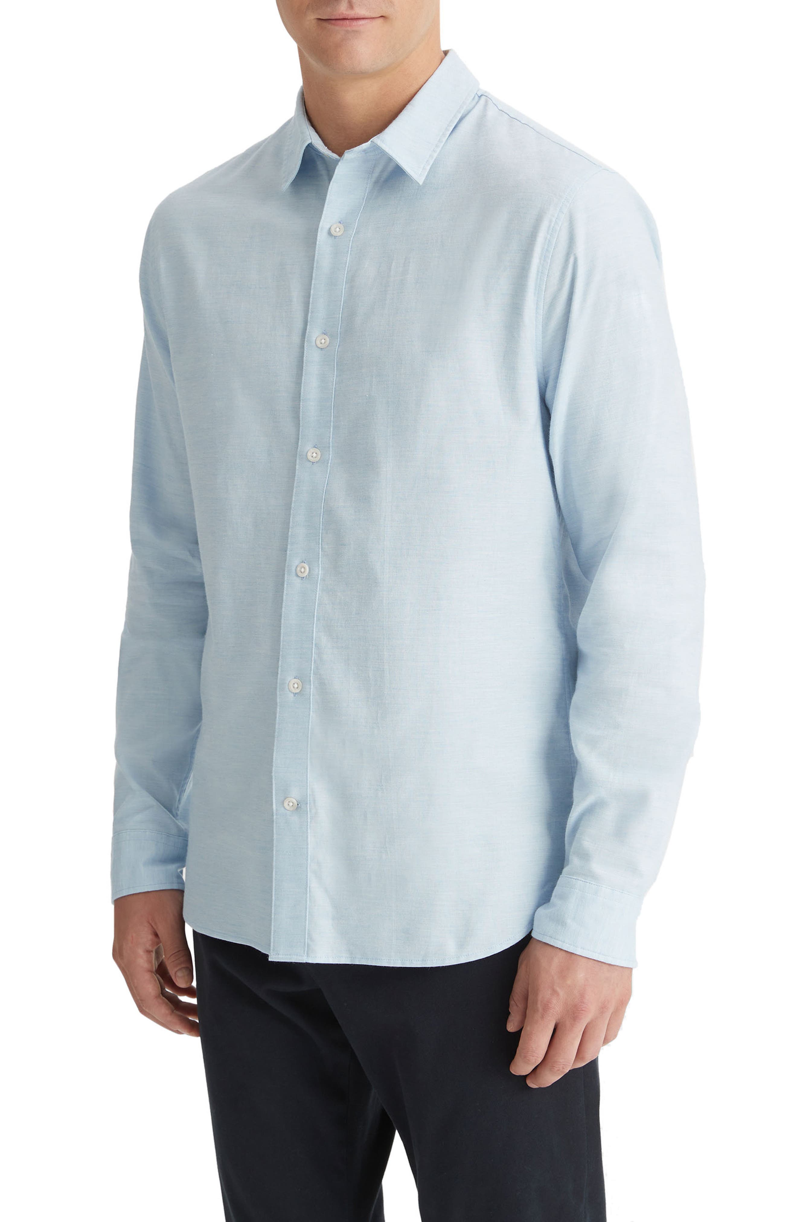 Vince Solid Stretch Button-Up Shirt