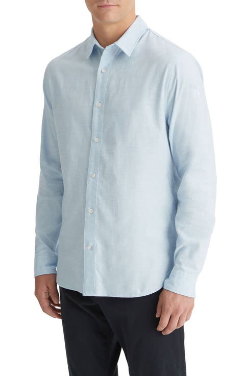 Solid Stretch Button-Up Shirt