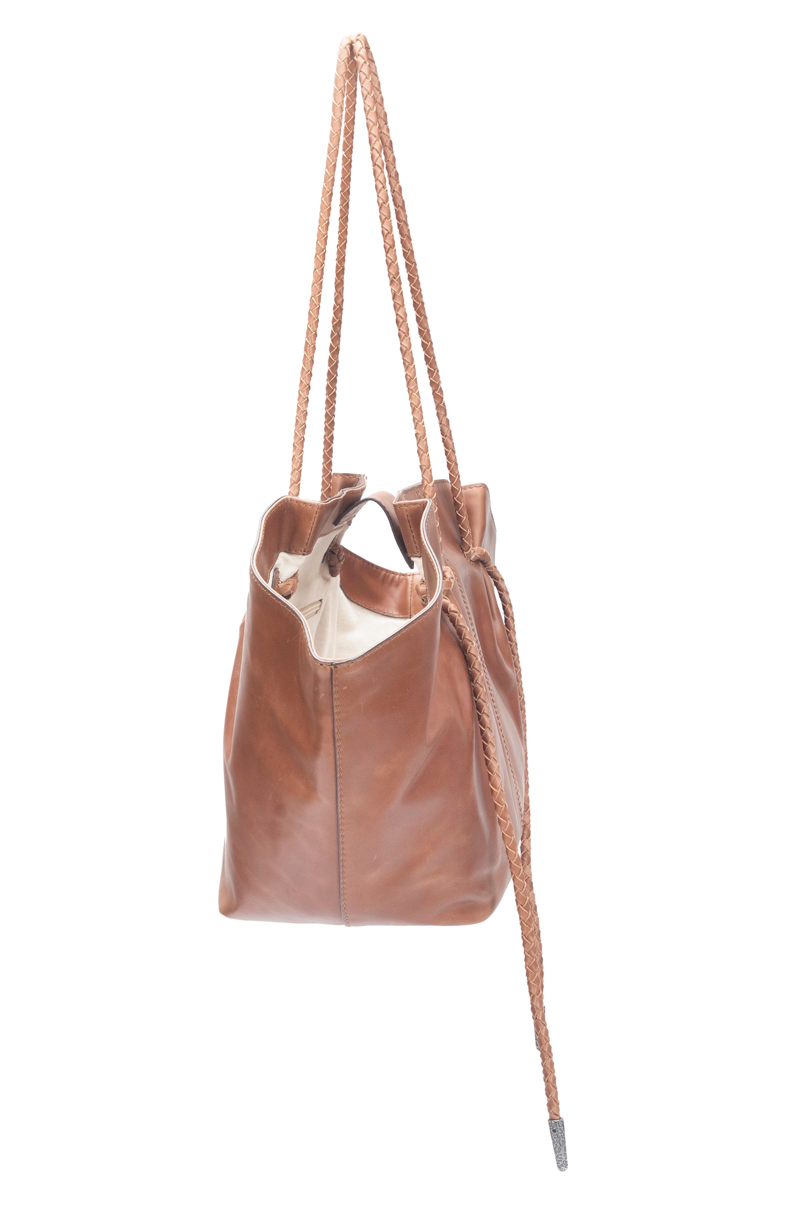 Frye Caroline Leather Shopper, Alternate, color, Cognac