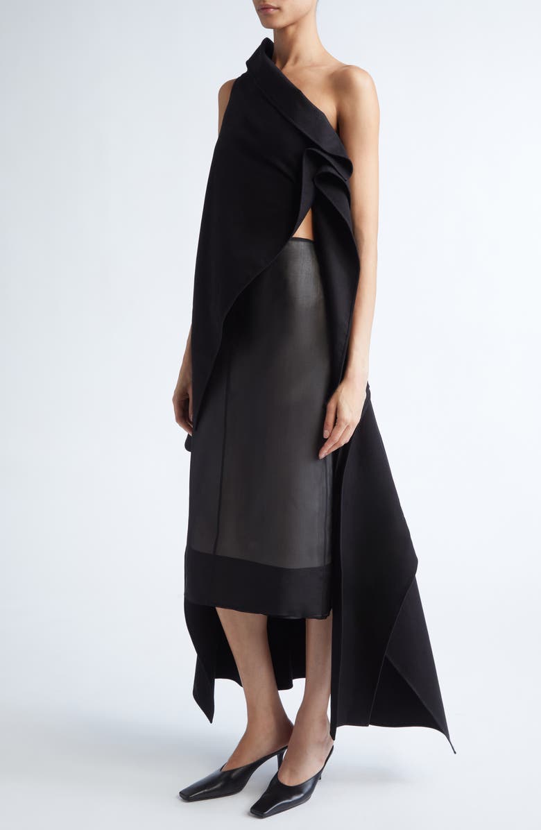 GIA STUDIOS Swinton Asymmetric Moleskin Top, Alternate, color, Black