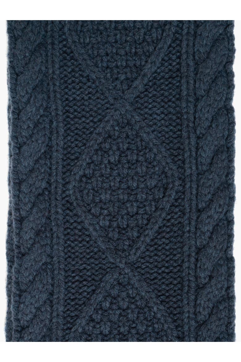 Cable Knit Skinny Scarf, Alternate, color, White