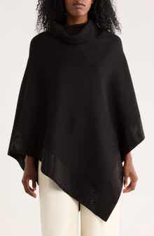 Tasha Rhinestone Embellished Turtleneck Poncho