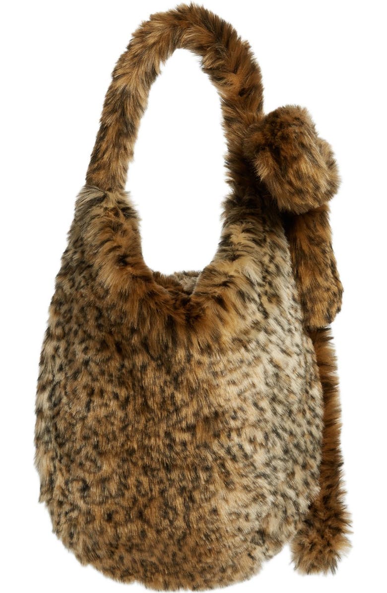 Simone Rocha Leopard Spot Faux Fur Tote Bag, Alternate, color,