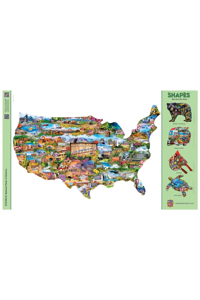 National Parks 1000 Piece Shaped Puzzle, Alternate, color, Multicolor
