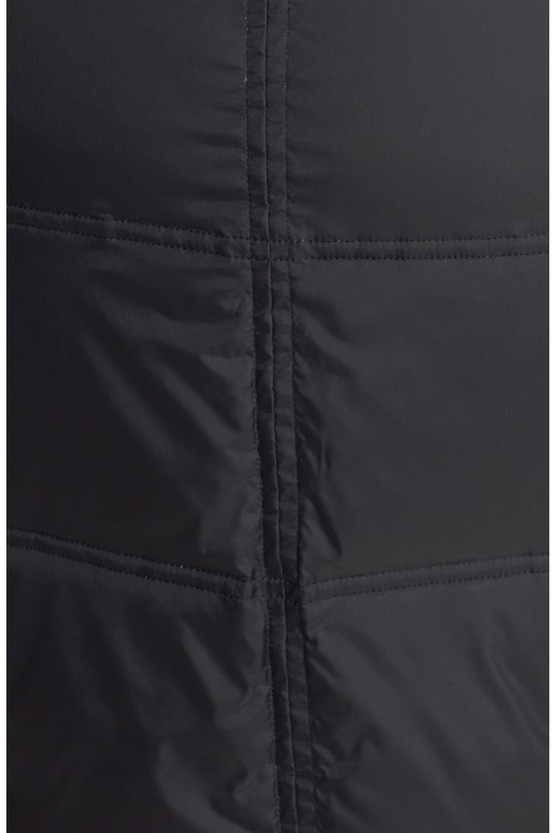 Faux Fur Trim Quilted Coat with Removable Hood, Alternate, color, BLACK