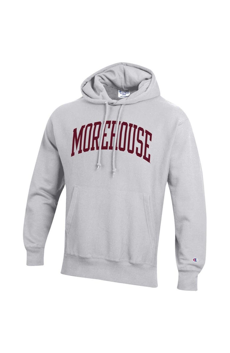 Champion Men's Champion Gray Morehouse Maroon Tigers Tall Arch Pullover Hoodie, Alternate, color, 