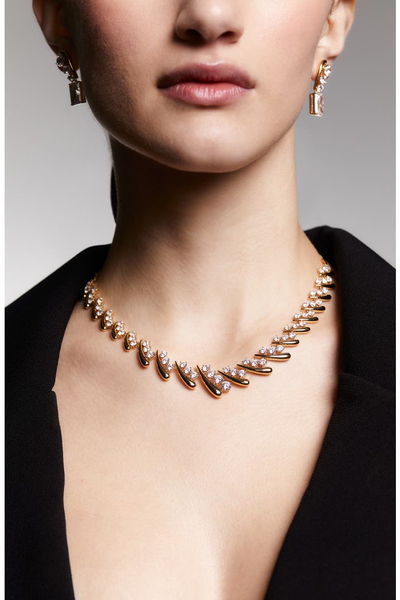 Phenom Cubic Zirconia Necklace, Alternate, color, GOLD