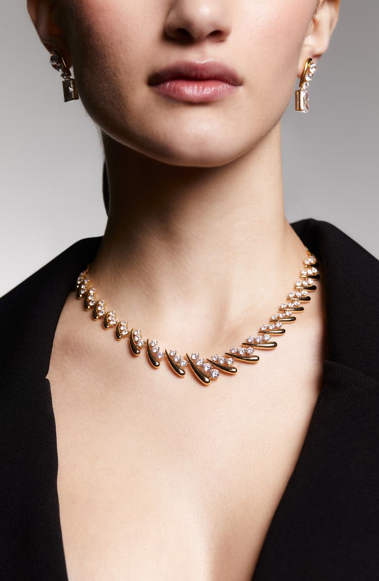 Nadri Phenom Cubic Zirconia Necklace, Alternate, color, Gold