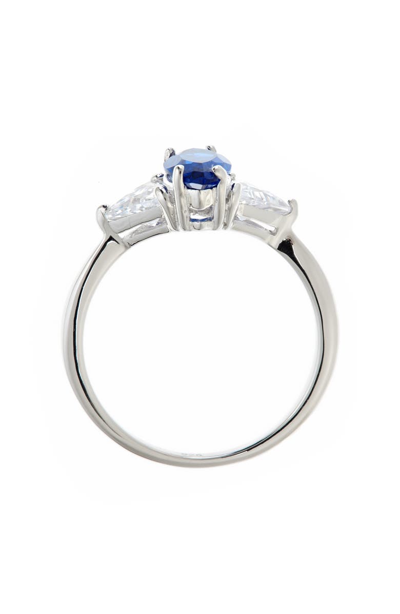Sterling Forever Sterling Silver Sapphire CZ Marquise Cut Ring, Alternate, color, Silver