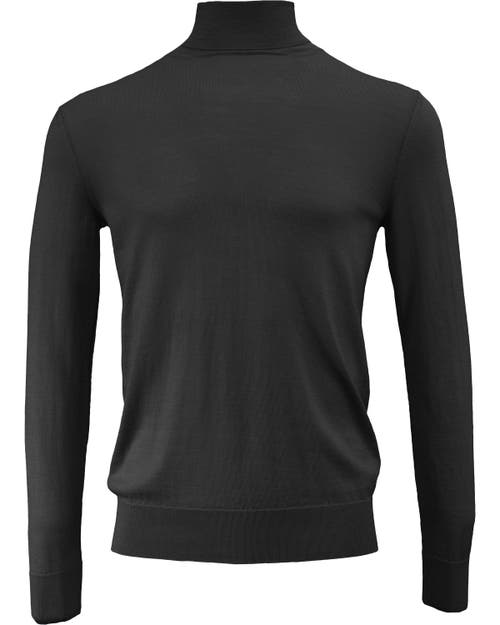 Lords Of Harlech Ronan Merino Wool Turtleneck Sweater In Black