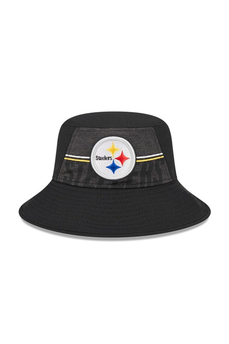 Men's New Era  Black Pittsburgh Steelers 2023 NFL Training Camp Stretch Bucket Hat, Alternate, color, Black