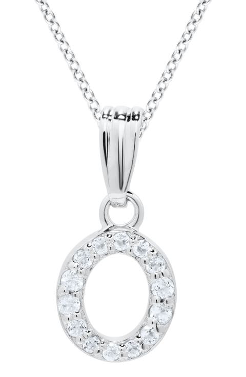 White Topaz Pavé Initial Pendant Necklace