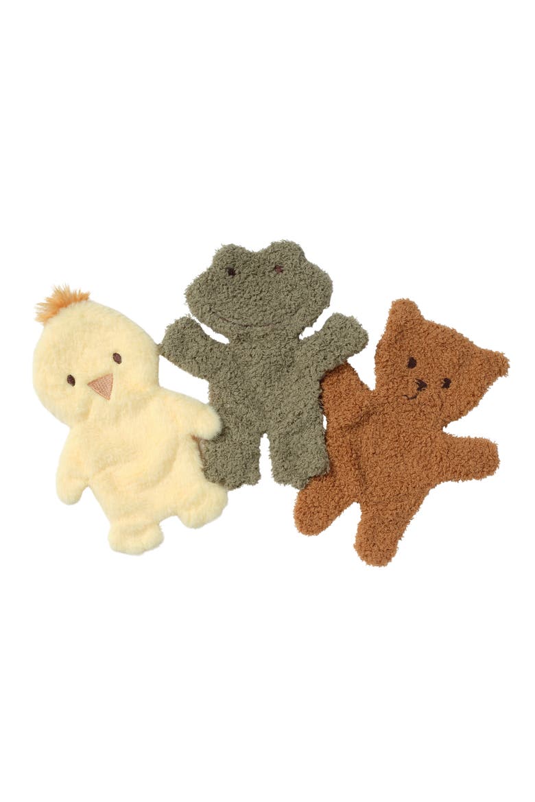 Duck, Frog, and Bear Trio Lovey/Security Blanket Baby Gift Set, Main, color, Multicolor