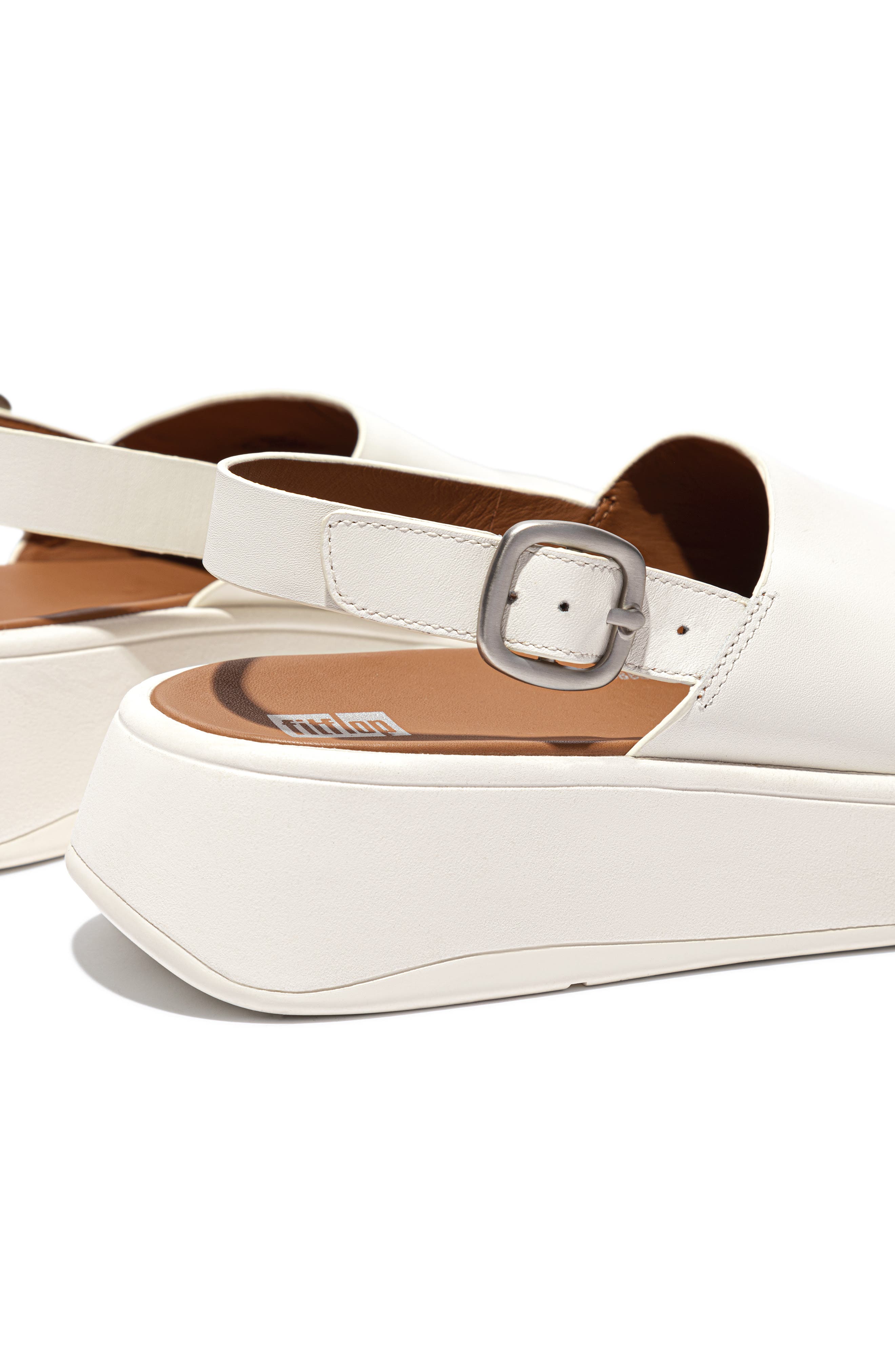 FitFlop F-Mode Flatform Slingback Sandal, Alternate, color, Cream
