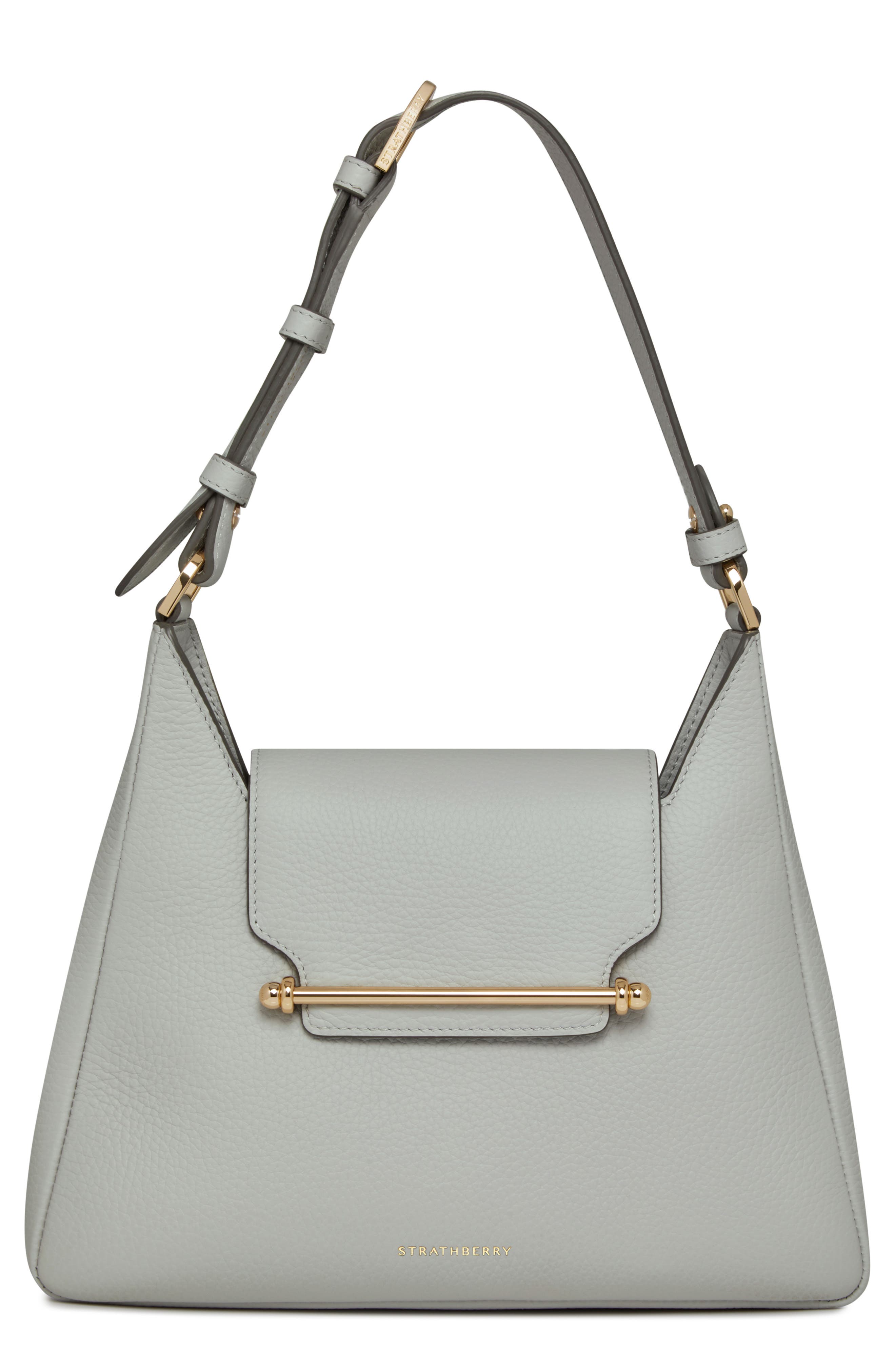 Strathberry Multrees Leather Hobo Bag, Main, color, Marble Grey