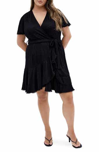 City Chic Sweat Lace Wrap Dress