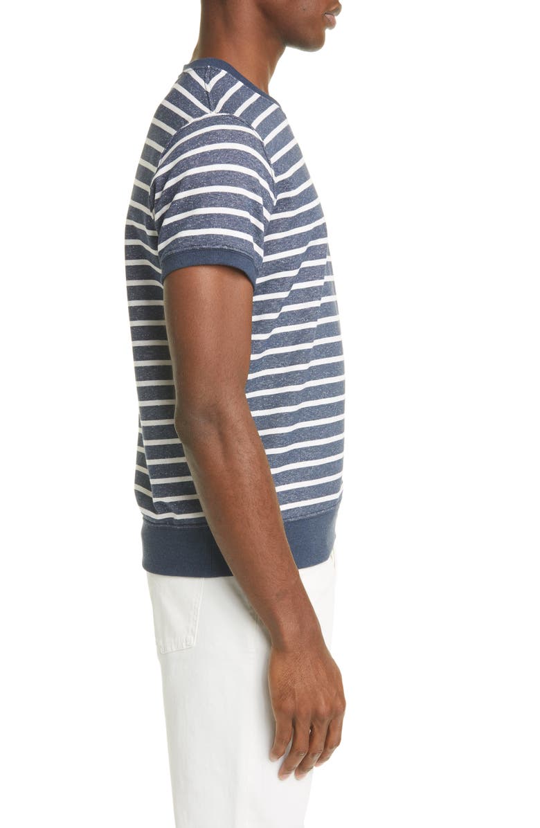 Brunello Cucinelli Stripe Cotton Crewneck T-Shirt, Alternate, color, 